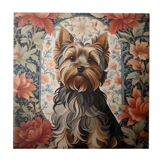Carreau Belle Yorkie | Yorkshire Terrier Portrait (Devant)