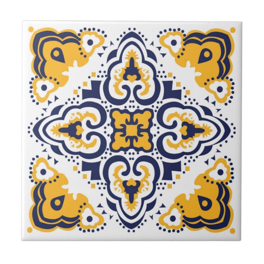 Carreau 💛 💙 🤍 Belles Azulejos bleus et jaunes, (Devant)