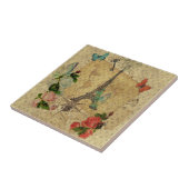 Carreau Belles cartes postales vintages collage tour Eiffe (Côté)