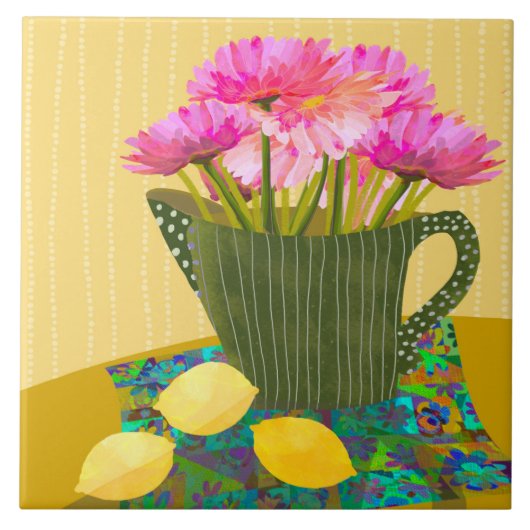 Carreau Belles Fleurs Céramique Carrelage de cuisine (Devant)