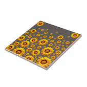 Carreau Belles fleurs jaunes sur arrière - plan gris (Côté)