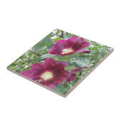 Carreau Belles Fleurs rouges profondes et Feuilles verts (Côté)