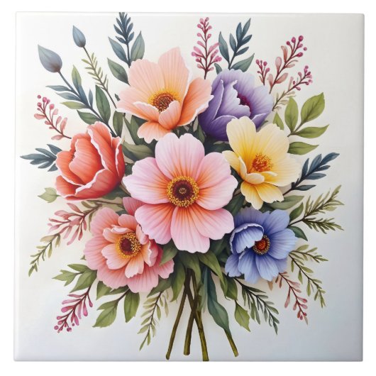 Carreau Belles Fleurs Sauvages Collection Luxe Moderne (Devant)