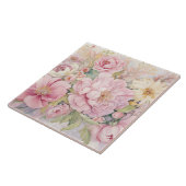 Carreau Belles pivoines roses (Côté)
