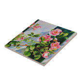 Carreau Belles roses roses roses, roses rouges, aquarelle (Côté)