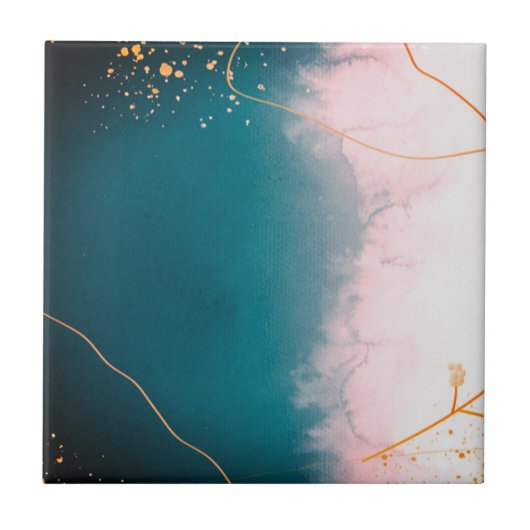 Carreau Belles tuiles de maison en or bleu (Devant)