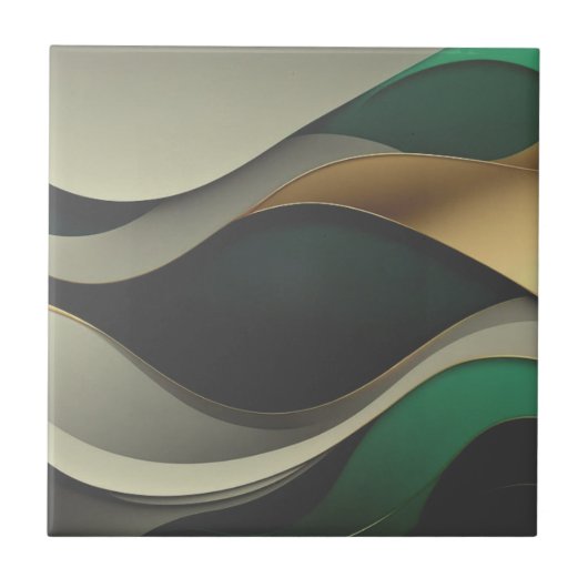 Carreau Belles tuiles de maison en or vert (Devant)