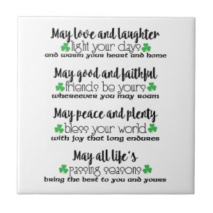 Carreau Bénédiction irlandaise de proverbe