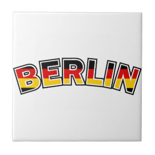 Carreau Berlin, Allemagne, texte avec les couleurs du drap