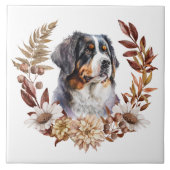 Carreau Bernese Mountain Dog - Wreath d'automne (Devant)