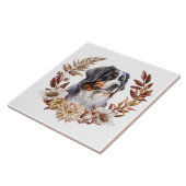 Carreau Bernese Mountain Dog - Wreath d'automne (Côté)