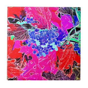 CARREAU BERRIES ET FEUILLES