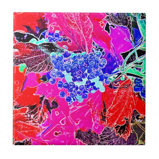 CARREAU BERRIES ET FEUILLES (Devant)