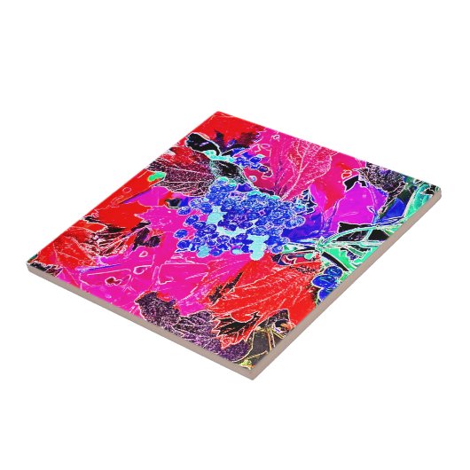 CARREAU BERRIES ET FEUILLES (Côté)