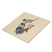 Carreau BESTIAIRE MÉDIÉVAL, Lapins meurtriers avec épée (Côté)