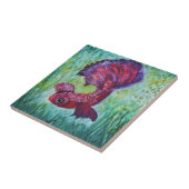 Carreau Betta fish watercolor contemporany art (Côté)