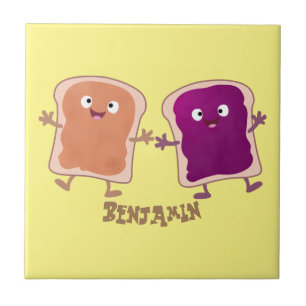 Carreau Beurre d'arachide mignonne et caricature sandwich