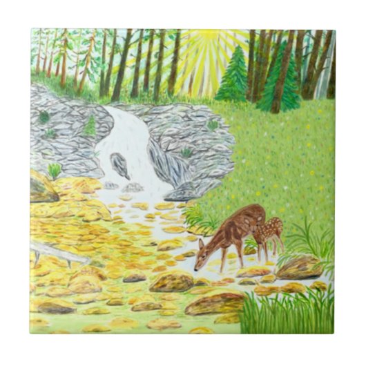 Carreau Biche et faon (Devant)