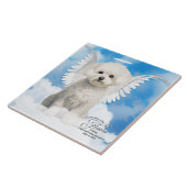 Carreau Bichon Frise Dog Angel Custom Pet Memorial (Côté)
