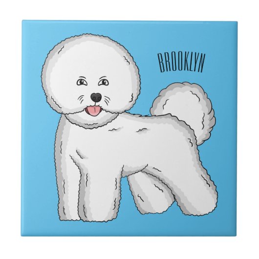 Carreau Bichon frise dog dessin animé (Devant)