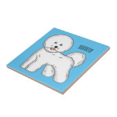 Carreau Bichon frise dog dessin animé (Côté)