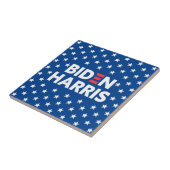 Carreau Biden / Harris White Stars Motif Blue (Côté)