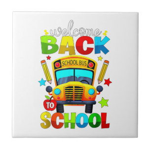 Carreau Bienvenue à bord du bus scolaire 1er jour d'école