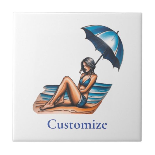 Carreau Bikini Girl Beach Napping Thunder_Cove (Devant)