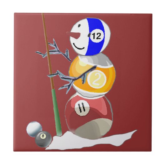 Carreau Billiard Ball Snowman (Devant)