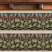 Carreau Bird on Flowers Art Deco Nouveau Wall Decor