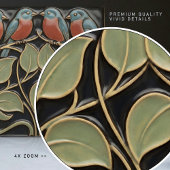 Carreau Bird on Flowers Art Deco Nouveau Wall Decor