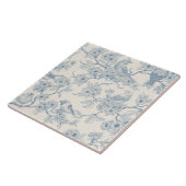 Carreau Birds and cherry blossom in blue and off white (Côté)