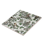 Carreau Birds and cherry blossom on white (Côté)