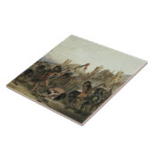 Carreau Bison-Danse des Indiens de Mandan devant le thei (Côté)