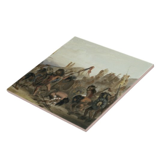 Carreau Bison-Danse des Indiens de Mandan devant le thei (Côté)