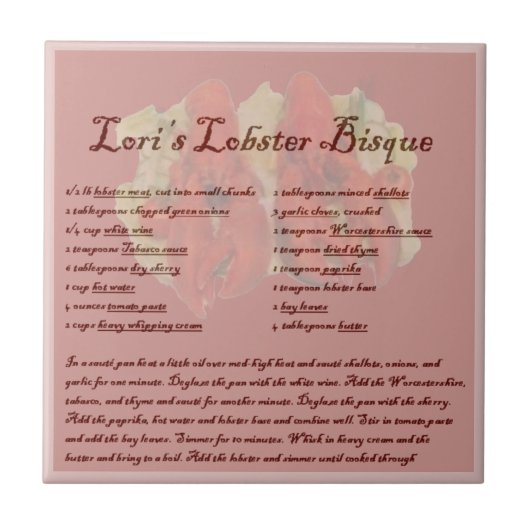 Carreau Bisque de homard de Lori (Devant)