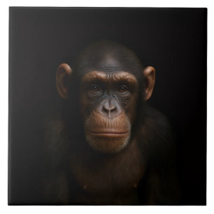 Carreau Black 4 Luxe avec Chimpanzé Serein
