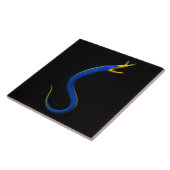 Carreau Black 4 Luxe Tile with Blue Ribbon Eel (Côté)