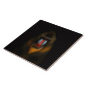 Carreau Black 4 Luxe Tile with Exotic Mandrill Monkey (Côté)