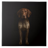 Carreau Black 4 Luxe Tile with German Pointer Dog (Devant)