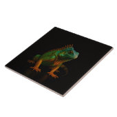 Carreau Black 4 Luxe Tile with Green Iguana (Côté)
