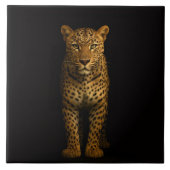 Carreau Black 4 Luxe Tile with Majestic Leopard (Devant)