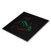 Carreau Black 4 Luxe Tile with Neon Green Sea Slug (Côté)