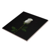 Carreau Black 4 Luxe Tile with Pure White Rose (Côté)