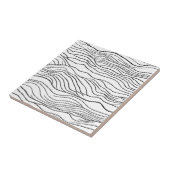 Carreau Black and White Hand-Drawn Wavy Line Pattern (Côté)