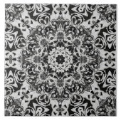 Carreau black and white intricate mandala pattern art (Devant)