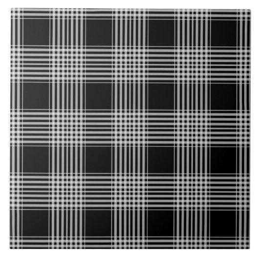 Carreau Black and White tartan plaid (Devant)