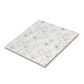 Carreau Black and White Vintage Floral Face Line Pattern 3 (Côté)