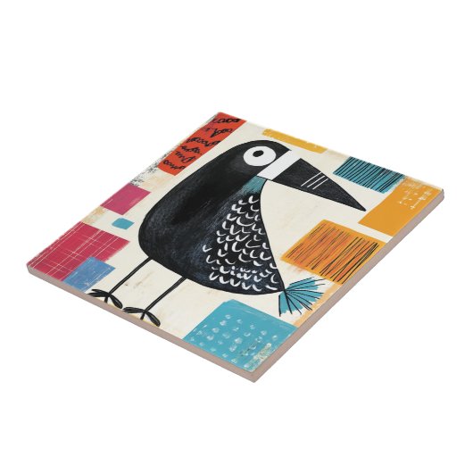 Carreau Black Bird Modern Art (Côté)