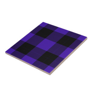 Carreau Black Blue Check Ceramic Tile